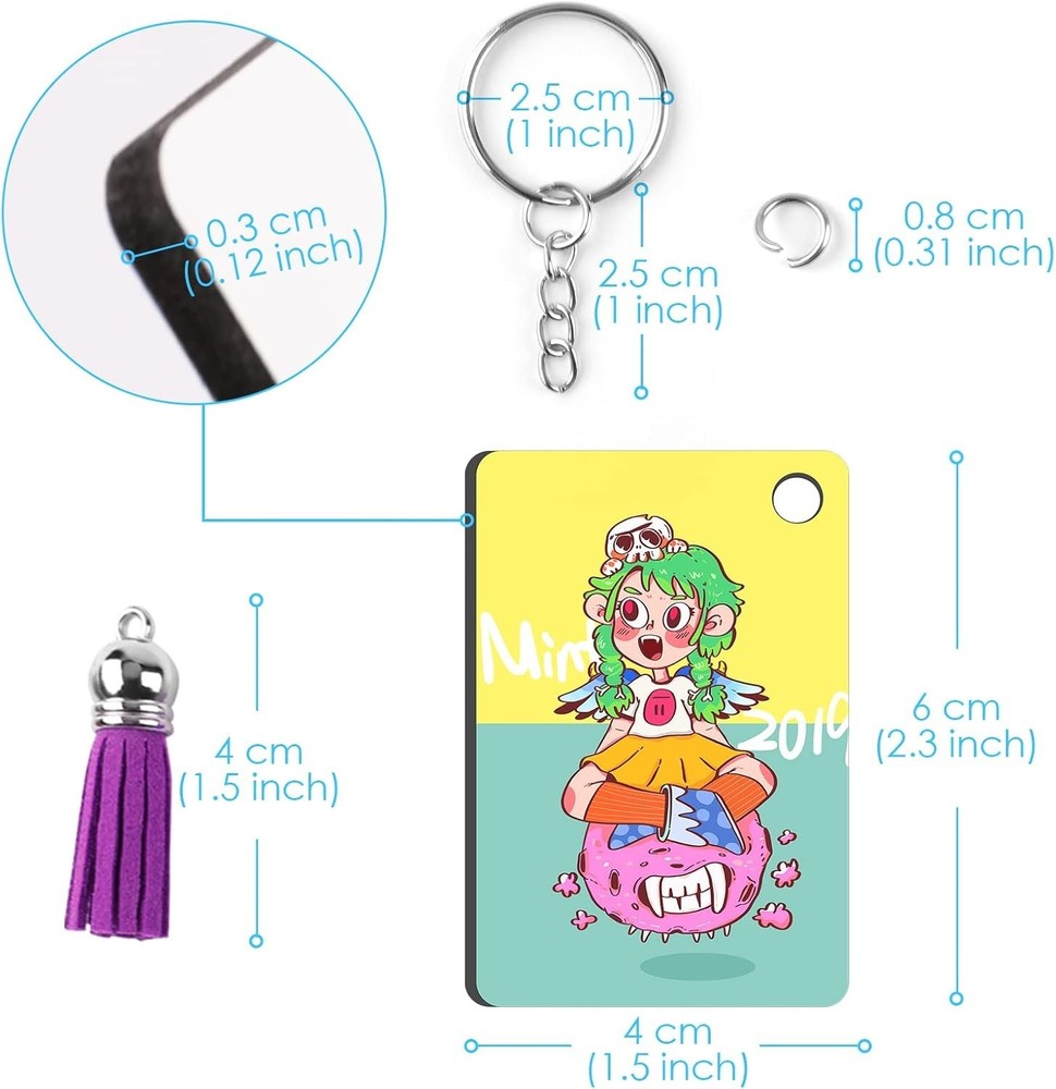 Vibrant & Unique 120-Piece Keychain Sublimation Set - Personalize with Style