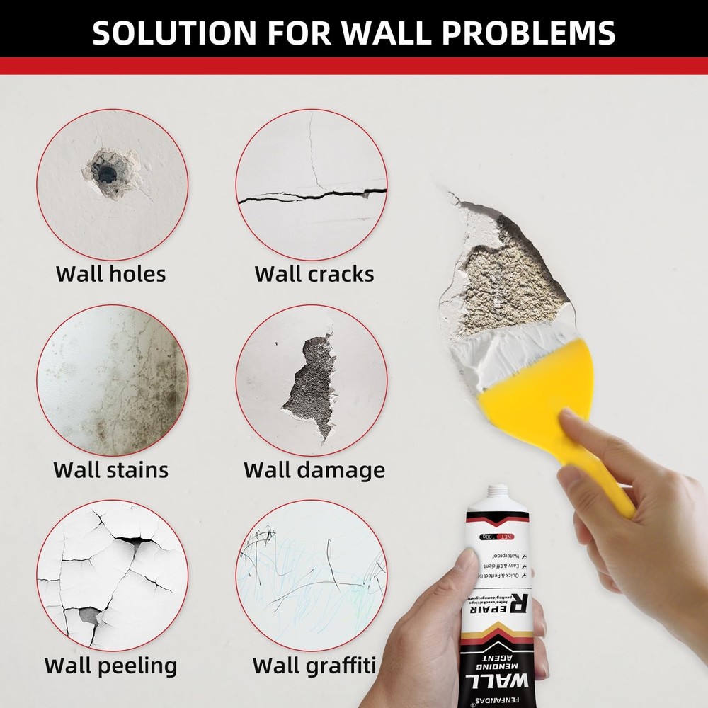 Drywall Repair Kit, Hole Patch Kit Spackle Wall White