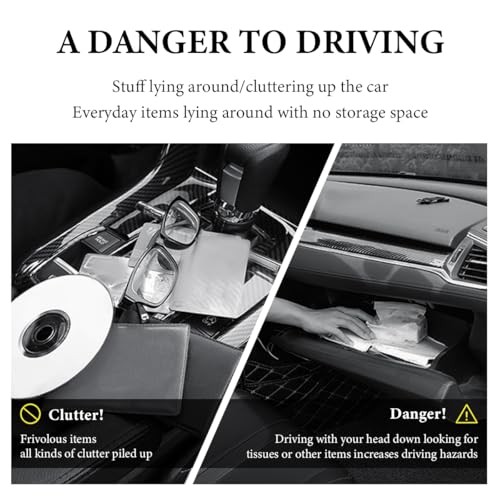 Car Trash Can, Leather Foldable Hanging Trash Bag, Multi-Function Mini Black