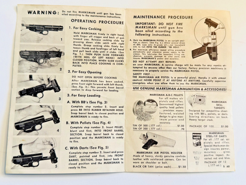 vintage marksman air pistol