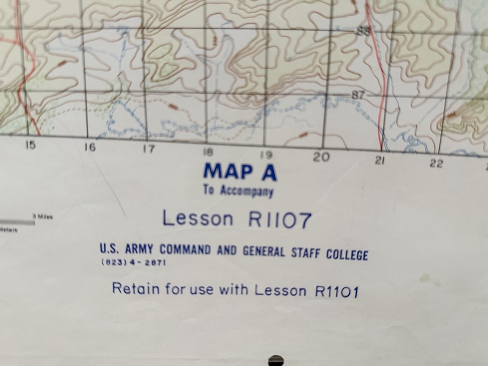 US Army General Staff College Training Map Lesson R1107 Map A
