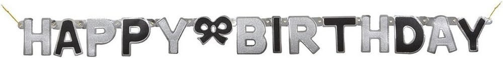 Unique - 4ft Glitz  Happy Birthday Jointed Banner