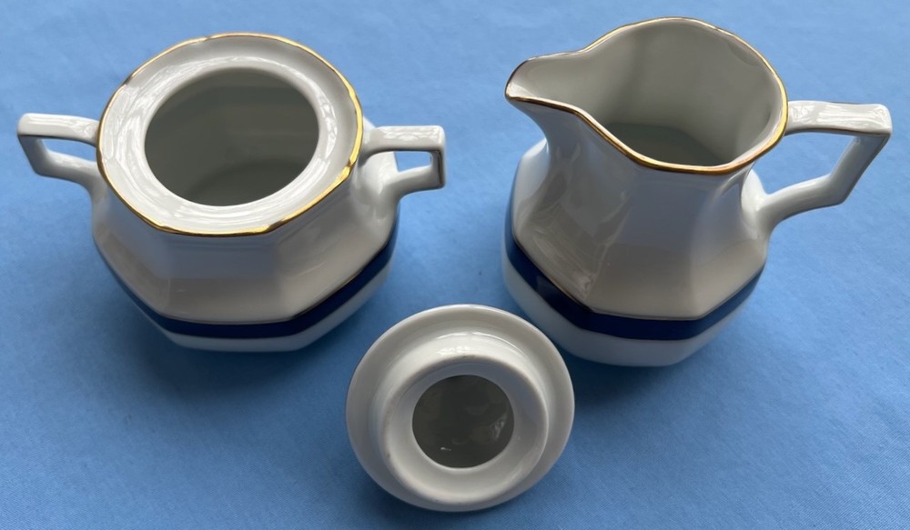 6 Pc Bareuther Dessert Set for 2, Bareuther Bavaria Echt Cobalt Unused