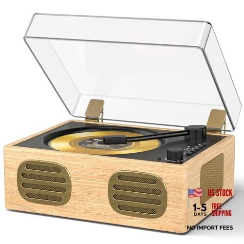 Portable CD Player with Speaker, Retro CD Player with Bluetooth Input apricot