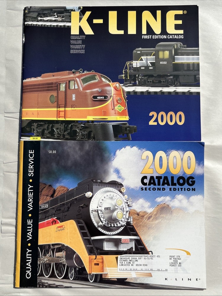 K-Line Model Train Railroad Catalogs 2000 First and Second Edition