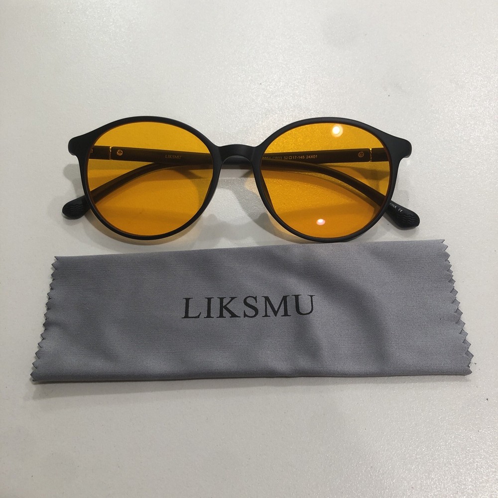 Liksmu Black Orange Blue Light Glasses