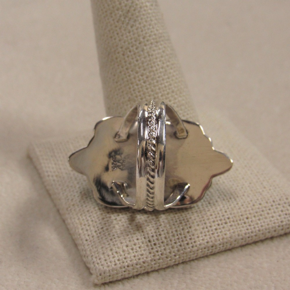 Roberta Begay Sterling Silver Lab Opal Ring+