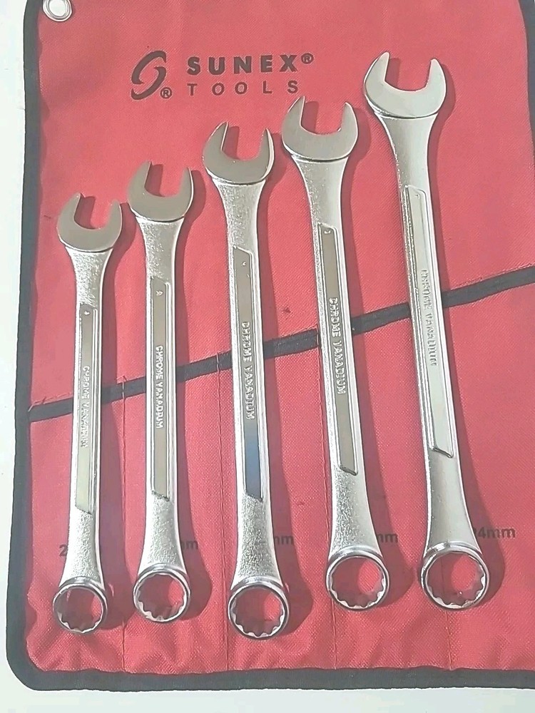 Sunex Tools 9605M 5 Piece Raised Panel Metric Combination Wrench Tool Set