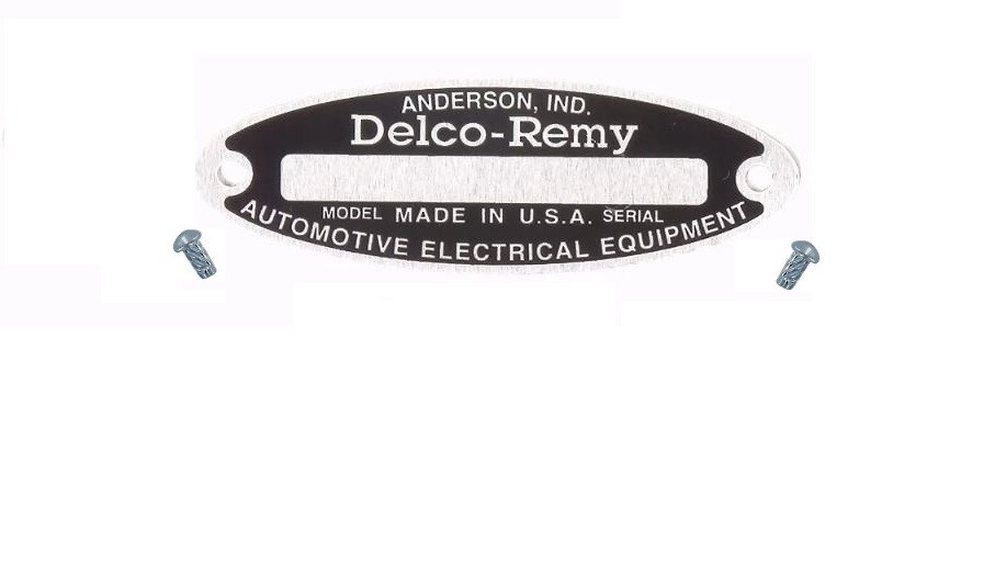Blank Delco Remy ID Tag for Distributor - Generator - Starter