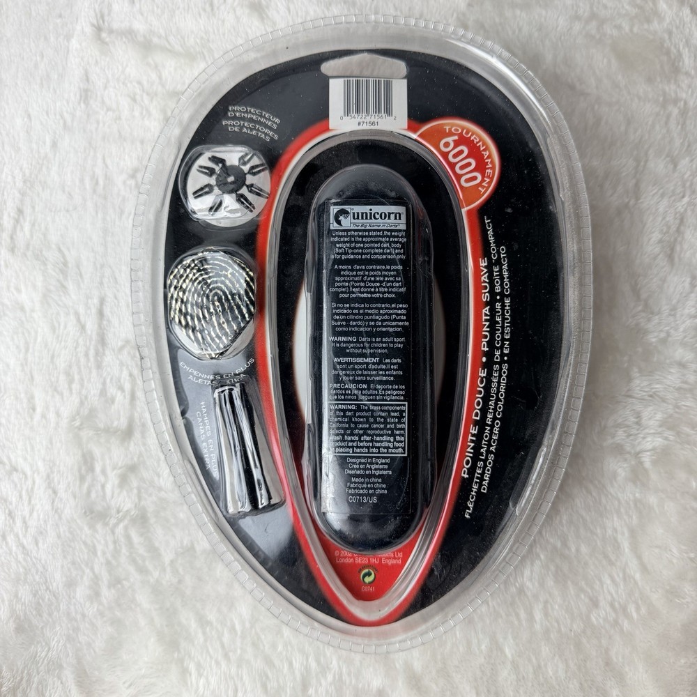 UNICORN SOFT TIP COLOUR ENHANCED BRASS DARTS 6000 COMPACT CASE AND EXTRAS