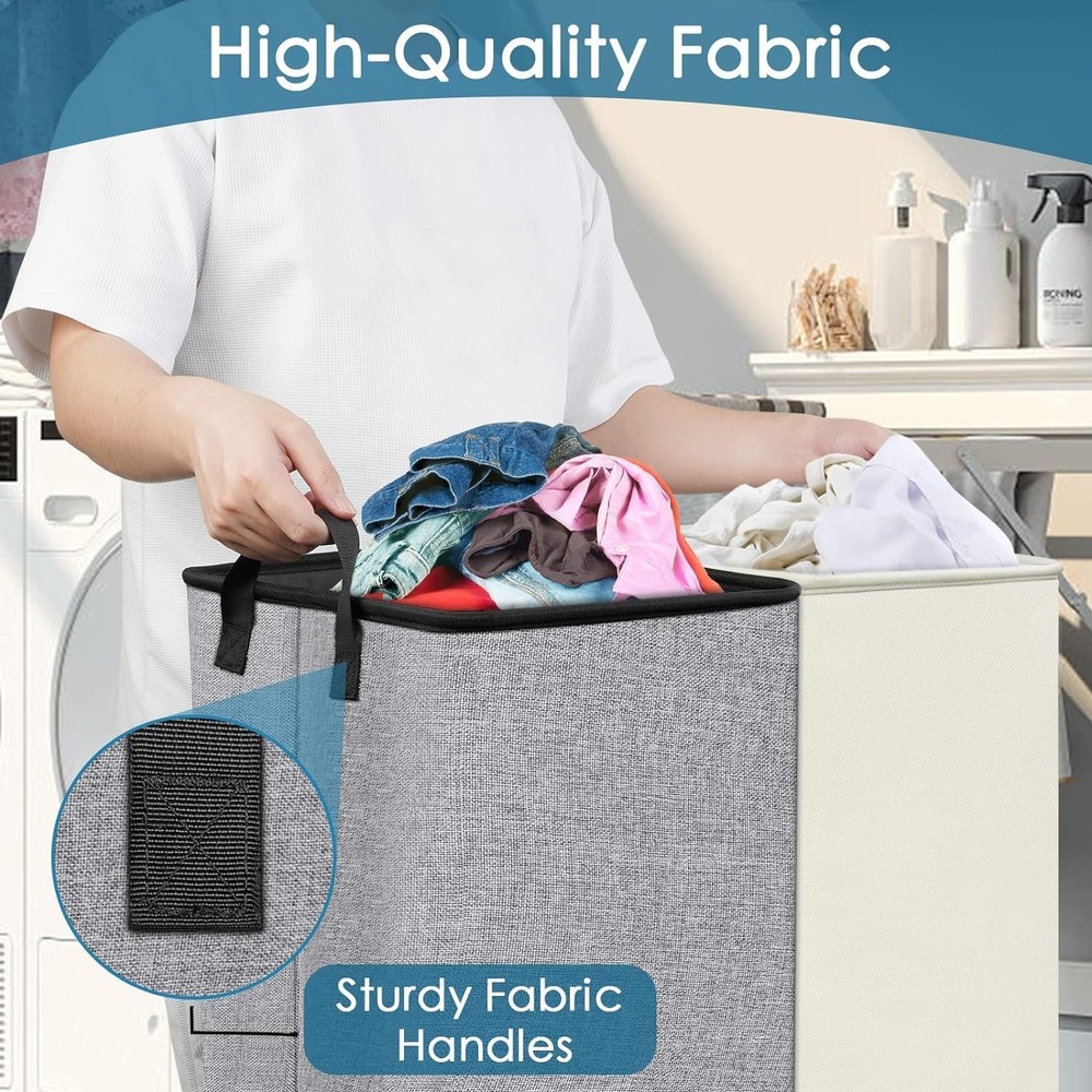 Large Hampers for Laundry 2 Compartment, Double Laundry Hamper 2 section for ...