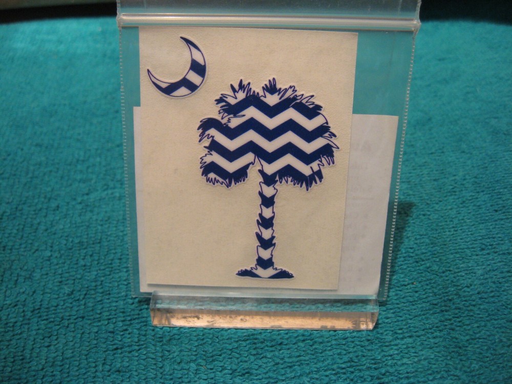 Auto Graphs Mini Chevron Palm 2 1/2" Window Decal Navy Surface Mount Sticker