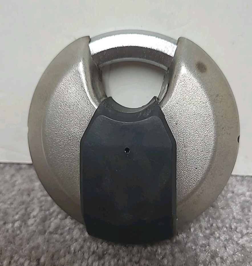 Master Lock Discus Padlock with Key Stainless Steel Weather Resistant Security