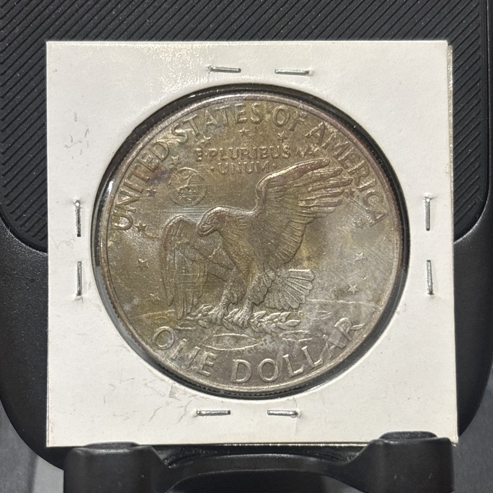 1972 D Ike Dollar Au!!-Improperly annealed toned - unique