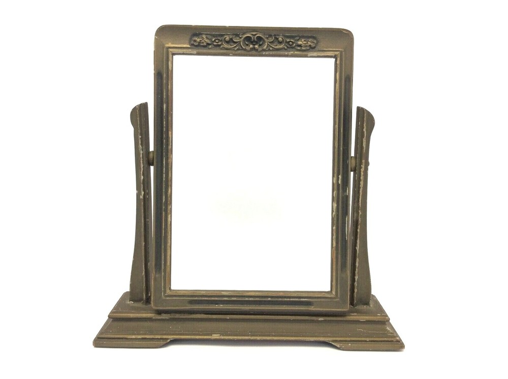 Rectangular Painted Brown Vanity Portrait Picture Frame Custom Stand