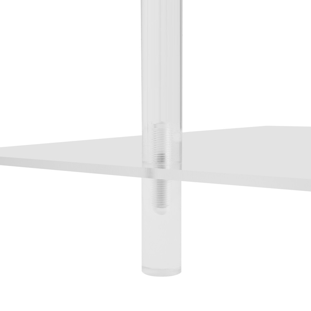 Side Table Home Bedside Table with Open Storage Shelf Indoor Clear Side Table US