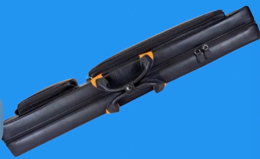 MOLINARI CUE CASE 2x4 FLAT * SEMI HARD * BLACK / ORANGE
