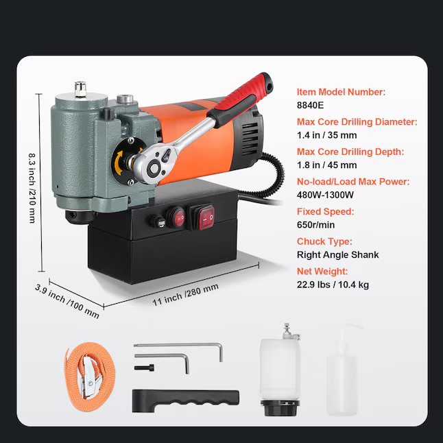 SVOPES 35mm 1300W Magnetic Drill Press Variable Speed Bench⚙️Hot Item