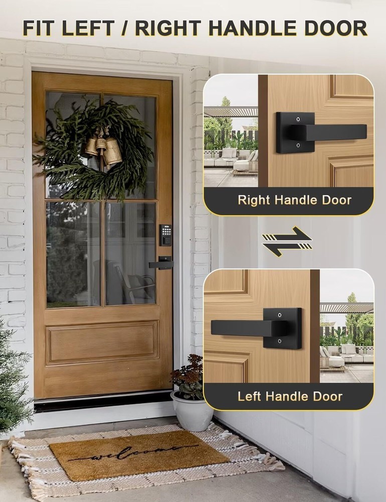 Dummy Door Handle Square Black Knob Left Right Non-Turning Pull 1PCS