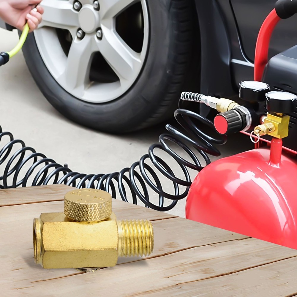 1pc Solid Brass NPT Inline Regulator Valve for Precise Air Pressure Control