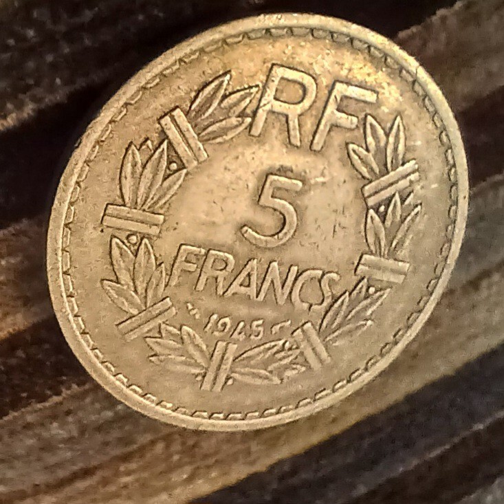 5 FRENCH FRANCS 1945