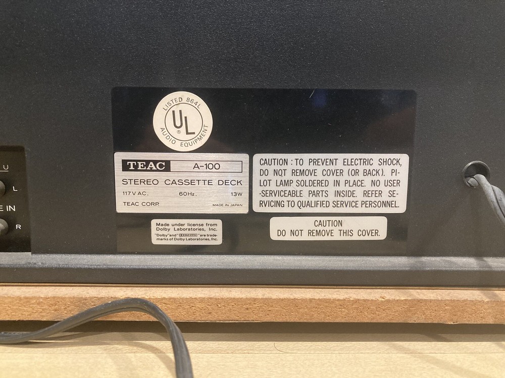 Vintage TEAC A-100 Stereo Cassette Deck Player / Powers On / Needs Service READ