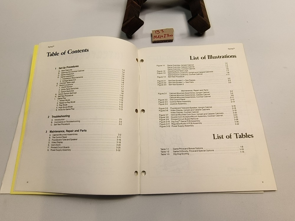 ATARI DIG DUG Game Operation Service Manual TM-203 & Schematic supplement