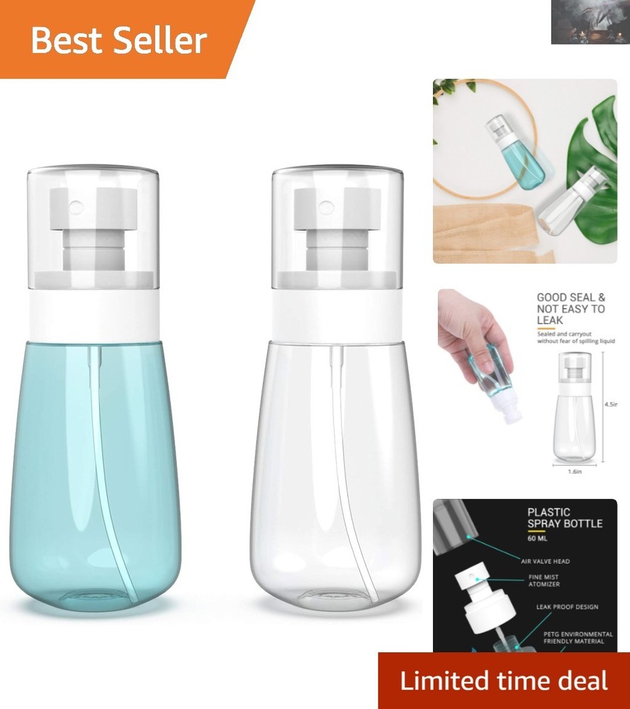 Eco-Friendly 2oz Mini Spray Bottles with Fine Mist - Refillable & Leak Proof