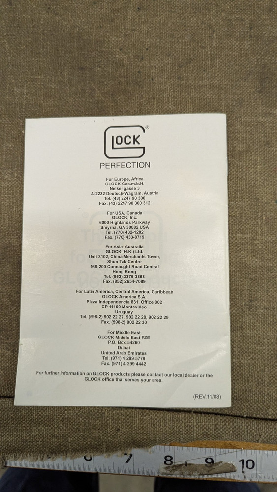 Instruction Manual, Glock Instruction Manual