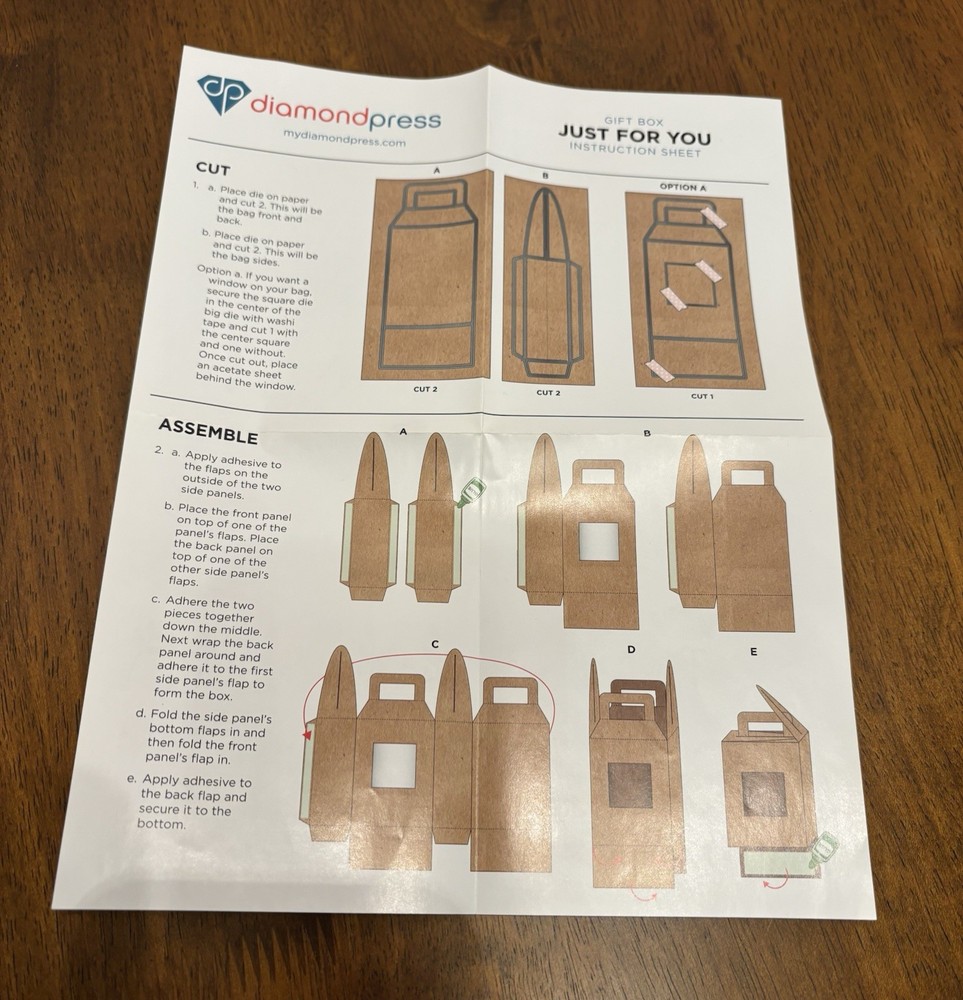 Diamond Press Gift Box Just For You Set. Preowned ￼