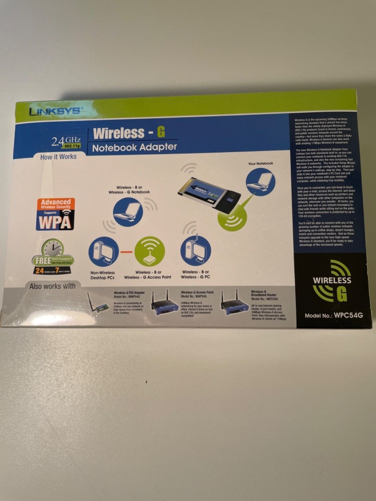 Linksys Wireless - G 2.4GHz Notebook Adapter WPC54G