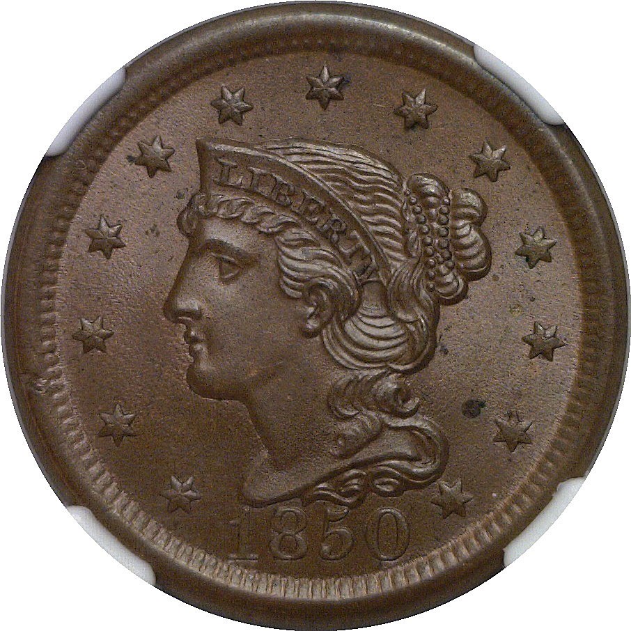 1850 Large Cent NGC MS-65 BN