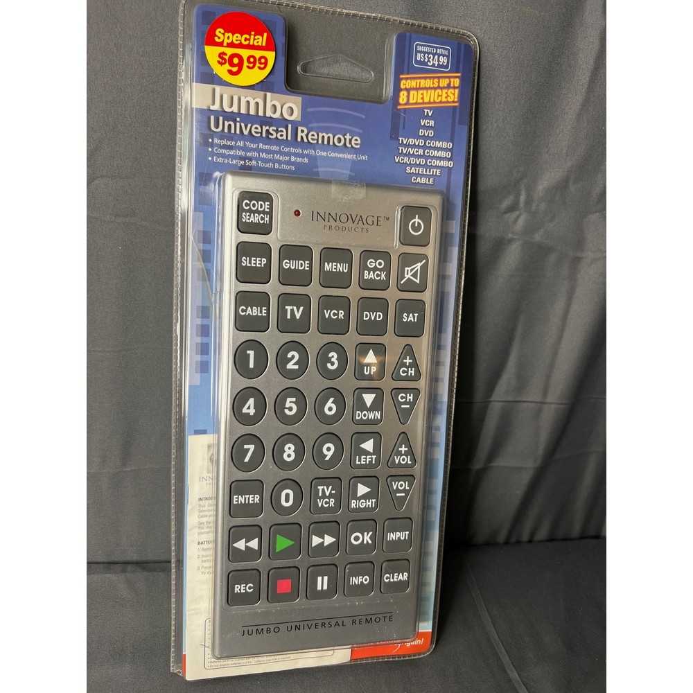 Large Universal Remote With Large Buttons NIP