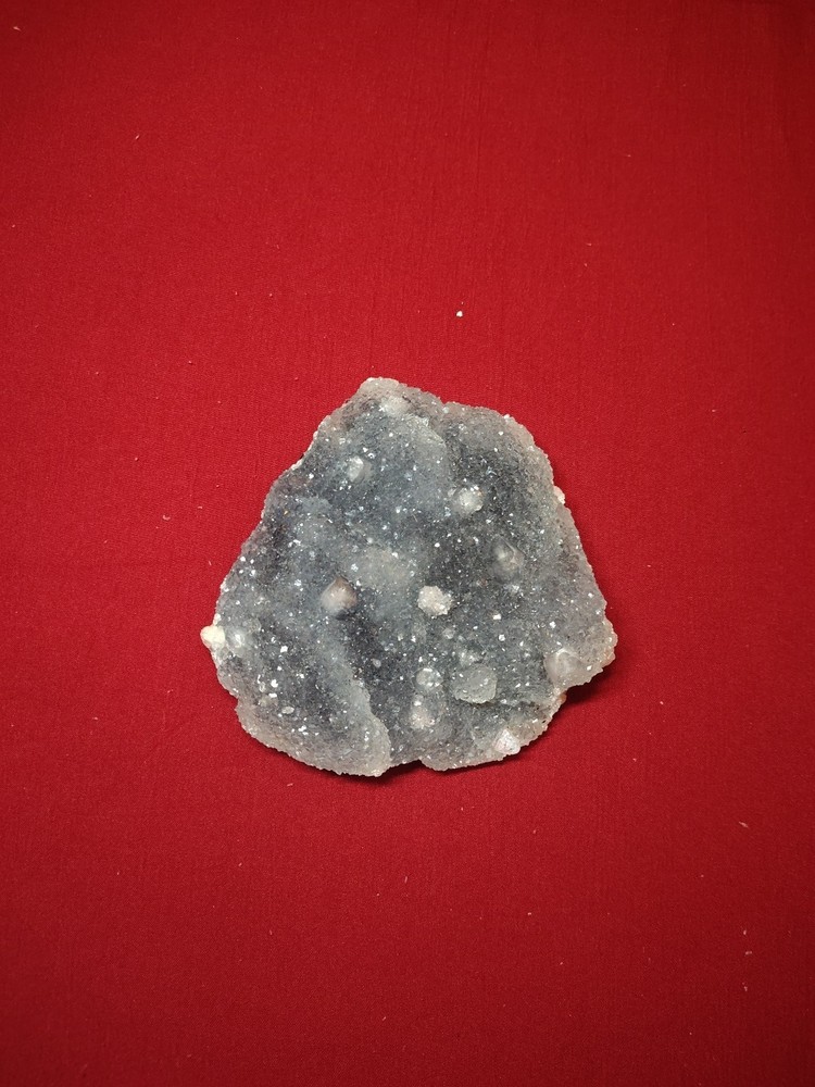 Apophyllite On Blue Chalcedony Cluster From India