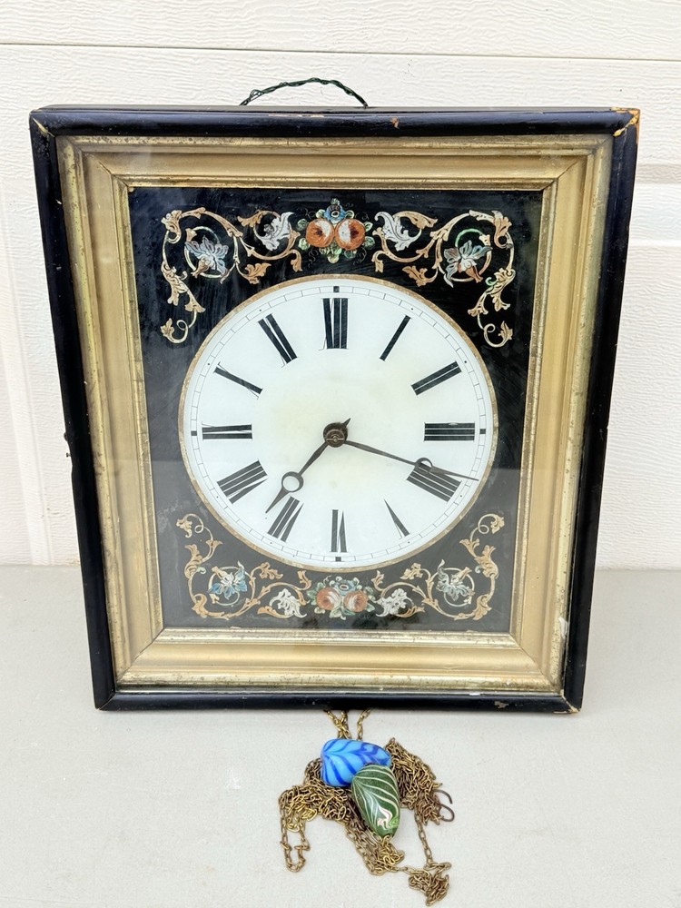 Antique Black Forest Picture Frame Wall Clock