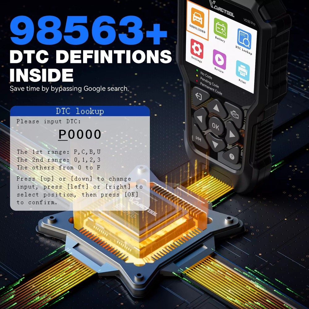 VDIAGTOOL VD30Pro Code Reader OBD2 Scanner Car Engine Fault Diagnostic Tool DTC