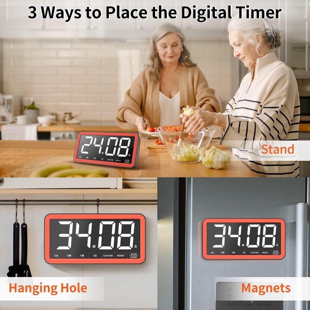 Extra-Large Display Digital Kitchen Timer