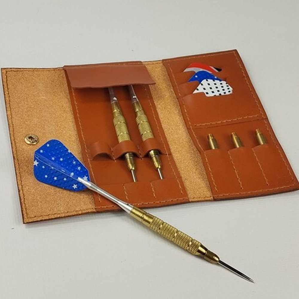 Personalised "Pull up"Soft Leather Dart Case Handmade Natural Smart Dart Case