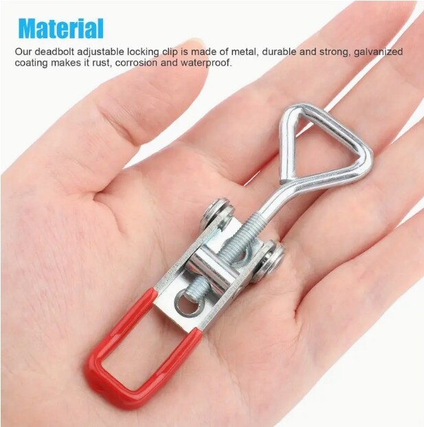 4Pcs Heavy Duty Steel Toggle Latch Catches Adjustable Lock Clamp For Boxes Case