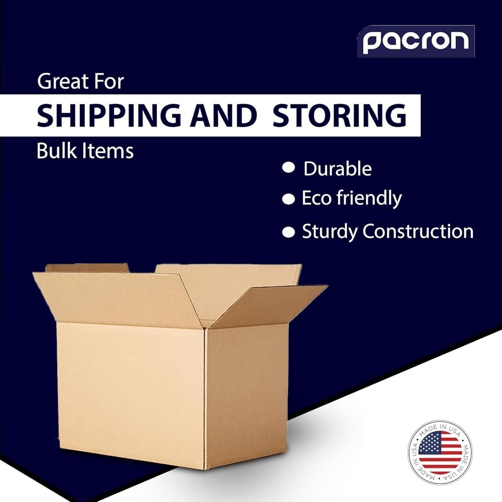 Sturdy Cardboard Moving Boxes – Durable Packing & Shipping Storage Boxes, Medium