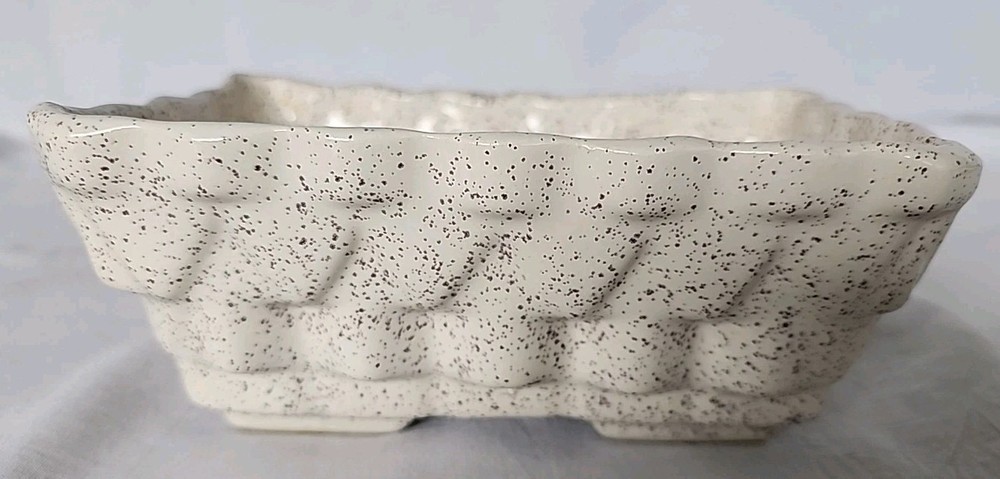 Rectangular Planter 6" X 4" Cream Color With Speckles