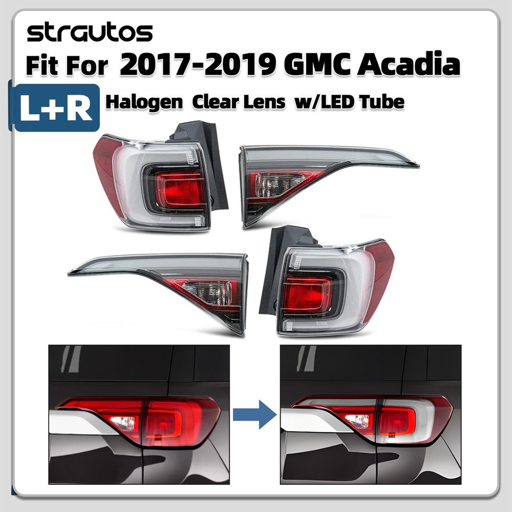 Halogen Tail Lights For GMC Acadia 2017-2019 Clear Lens Left Right Outer Inner