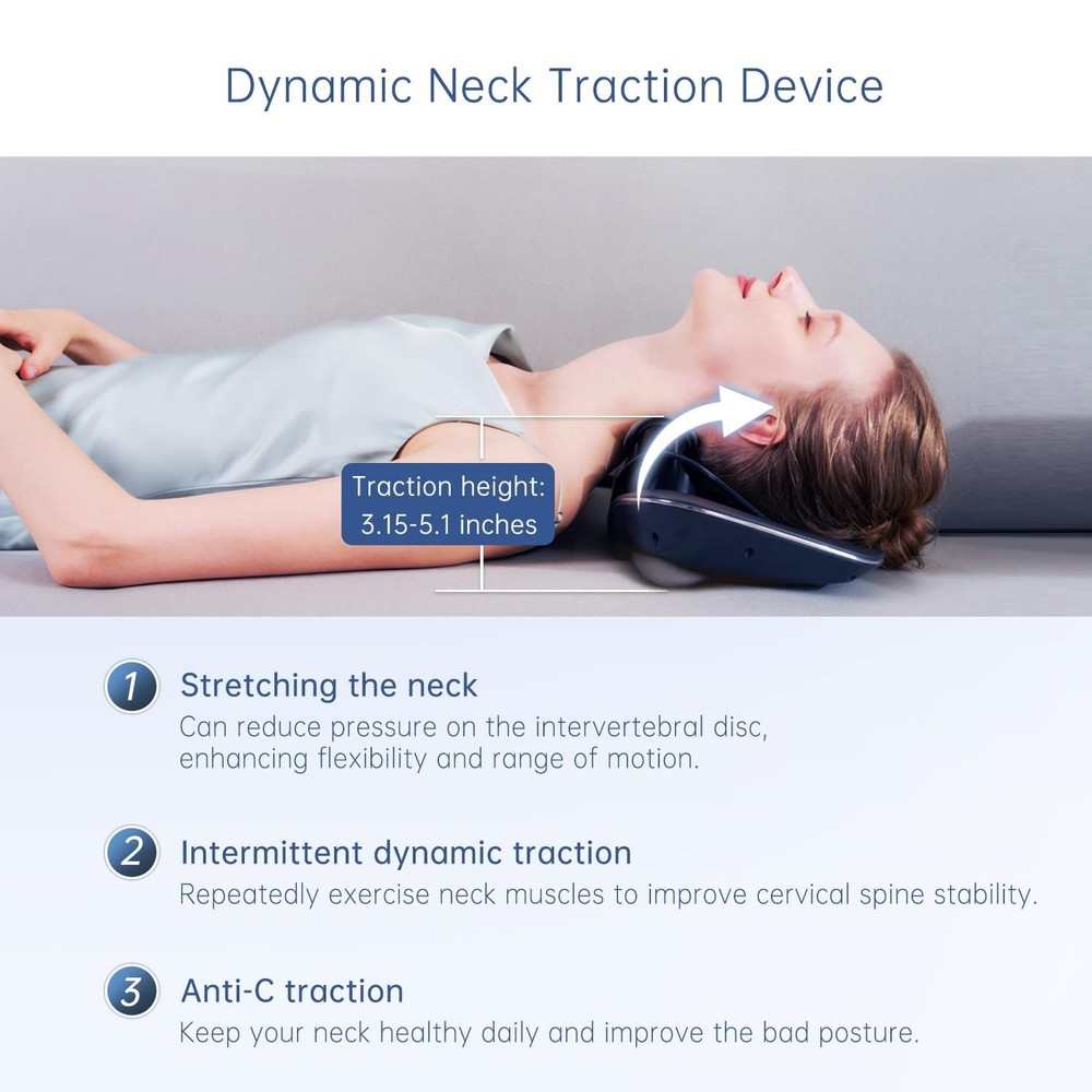 Multi-Functional Cervical Traction Device, Electric Neck Stretcher with Dynam...
