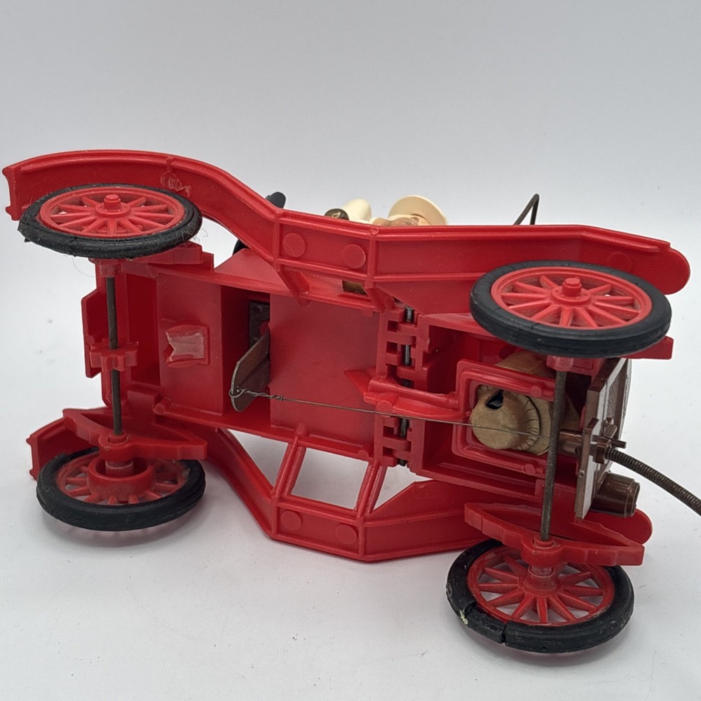 Vintage Revell Maxwell Auto Action Pull Toy Car Driver Figure Red