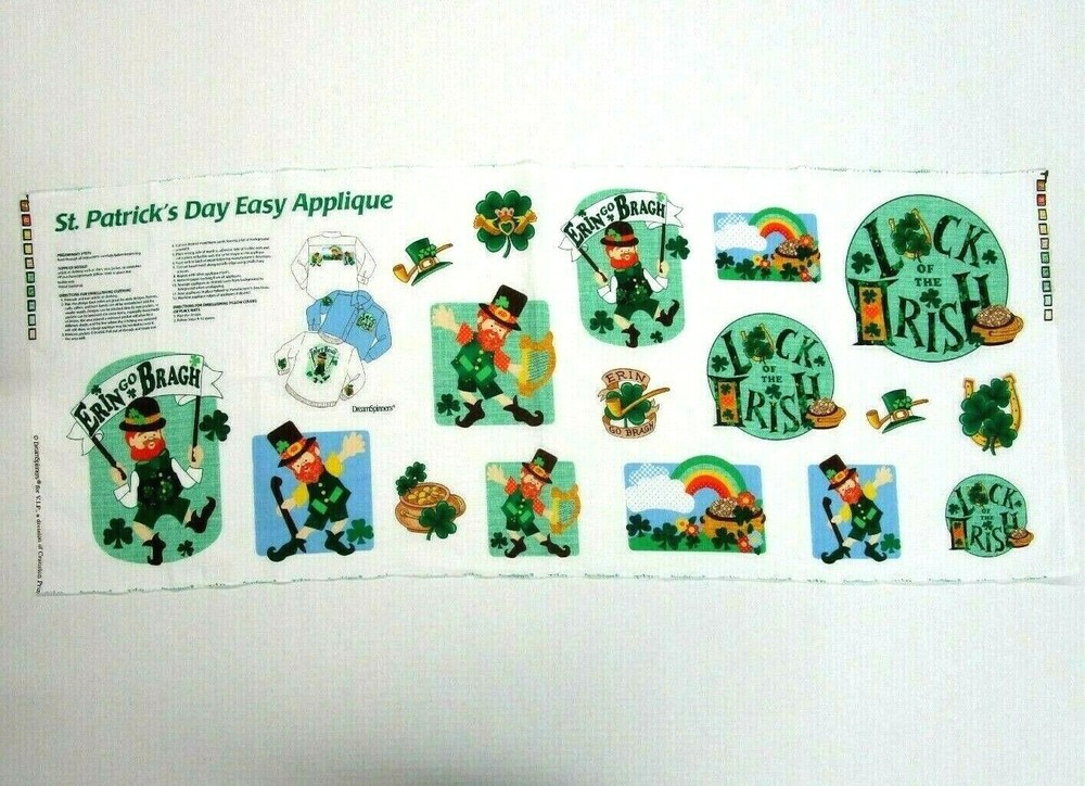 DreamSpinners for VIP St Patrick's Day Easy Fabric Applique Fabric Panel Irish