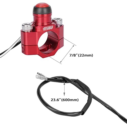 CNC Universal Motorcycle Engine Stop Start Kill Switch Button with Red