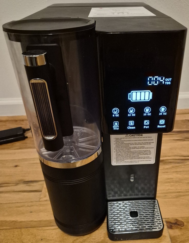 Y9S Hot & Cold Water Dispenser, 1500mL Removable Kettle, Black, Countertop