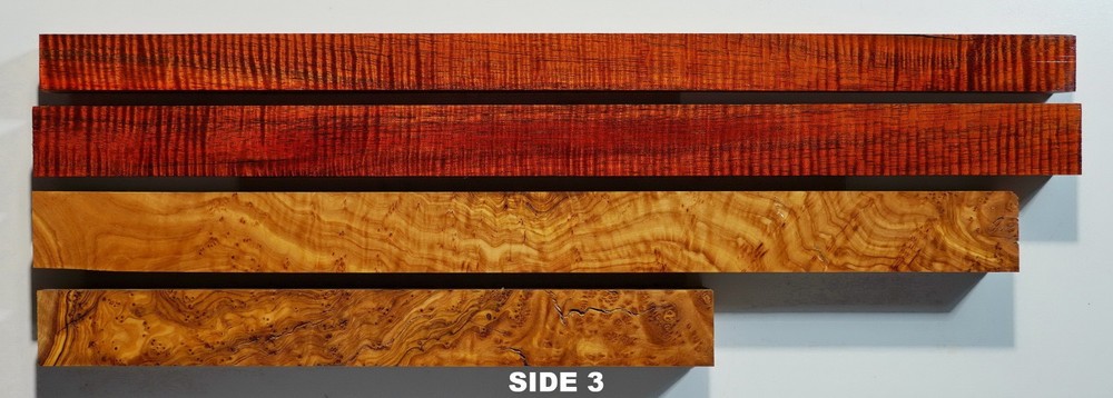 Premium Stabilized Fiddleback Koa and Olive Burl Turning Squares KCOB1 1 thru 4