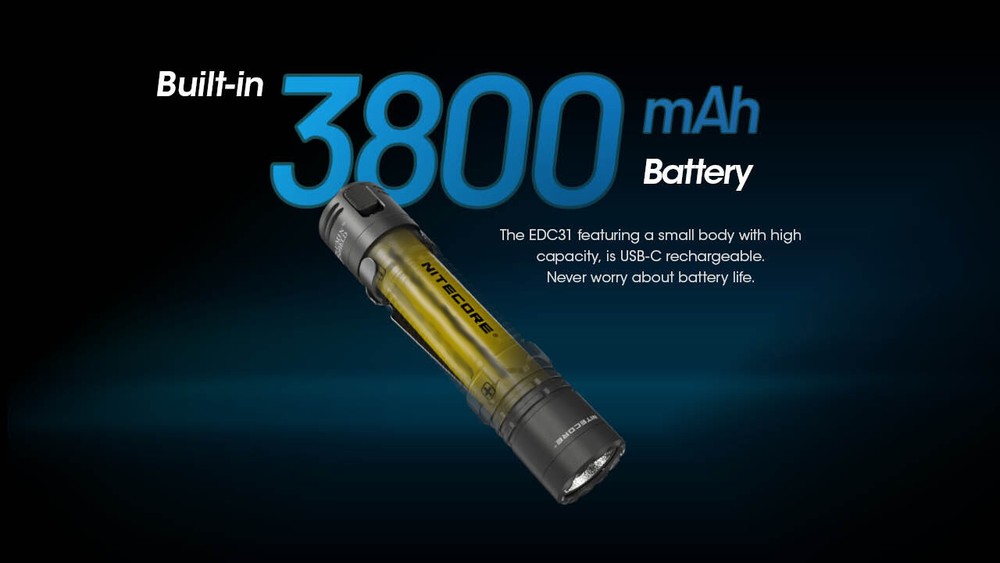 Nitecore EDC31 3500 Lumen USB-C Rechargeable EDC Flashlight