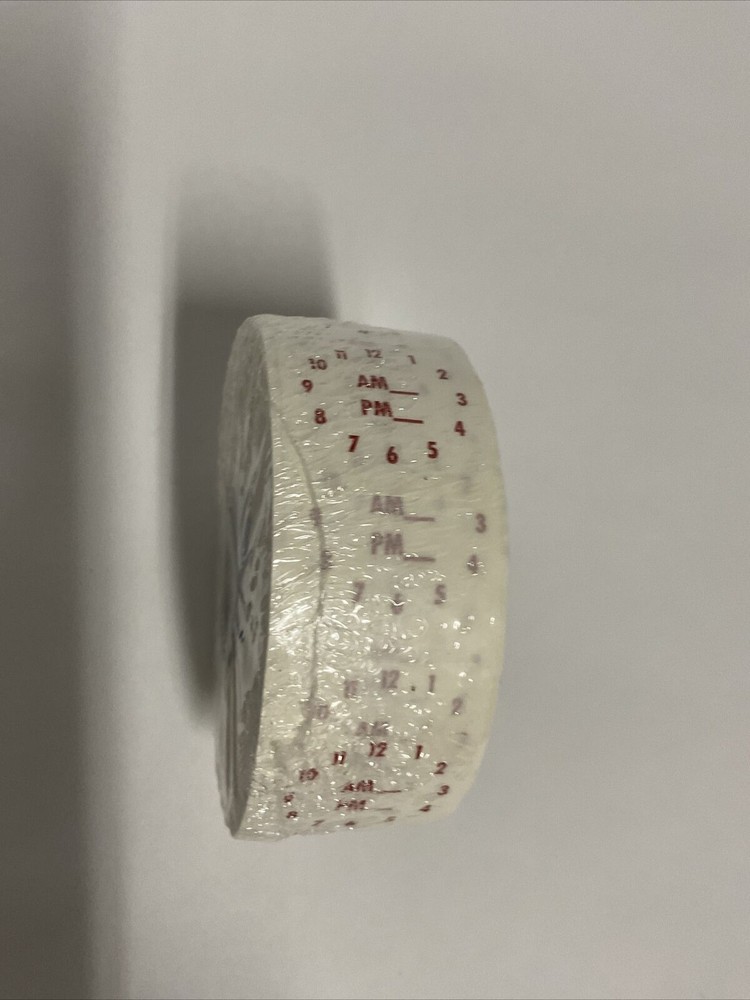 Clock Dot Labels White Red Imprint - 1 1/4"Dia 1000 Per Roll